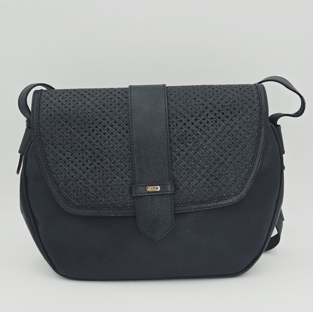 Bally Dark Jade Green Vintage Leather Crossbody Bag
